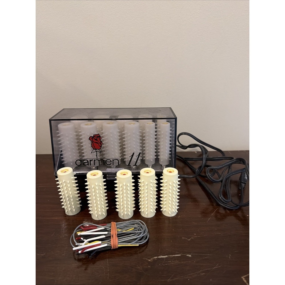 Carmen 11 Heated Hair Rollers & Clips Working‎ Complete Vintage